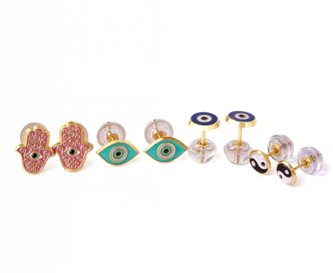 14K Push Back Earrings