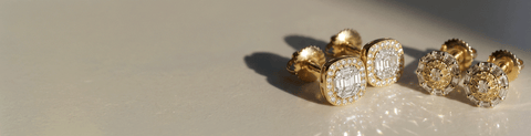 14K Earrings W/. Precious Stones