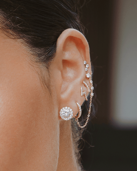 14K Earrings W/. Precious Stones