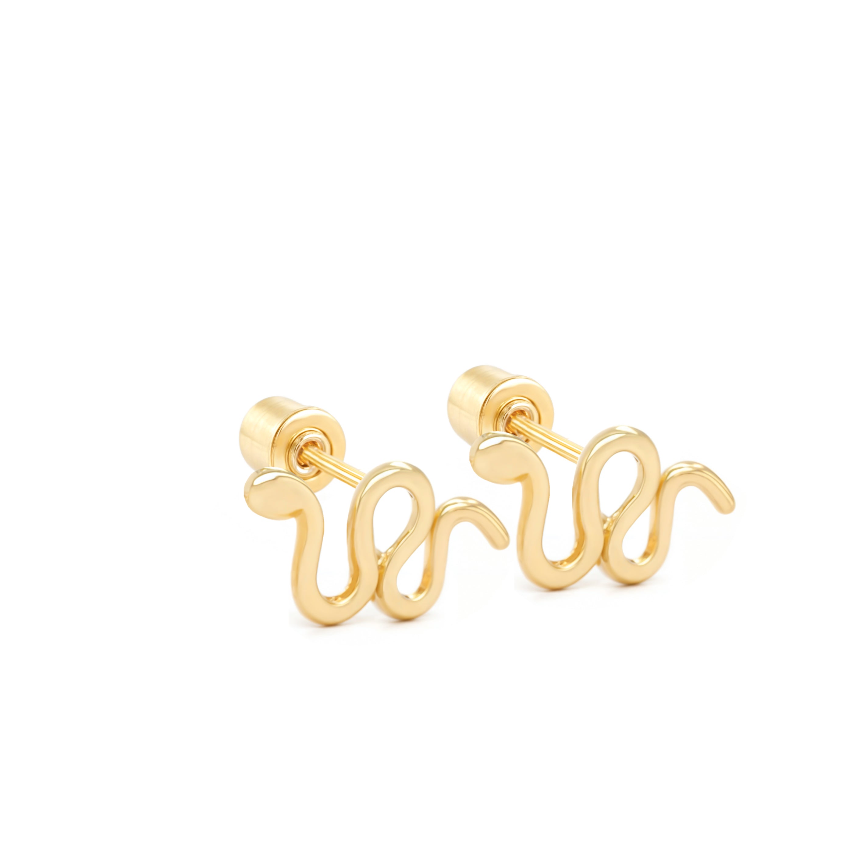 14k Gold-Snake Earring