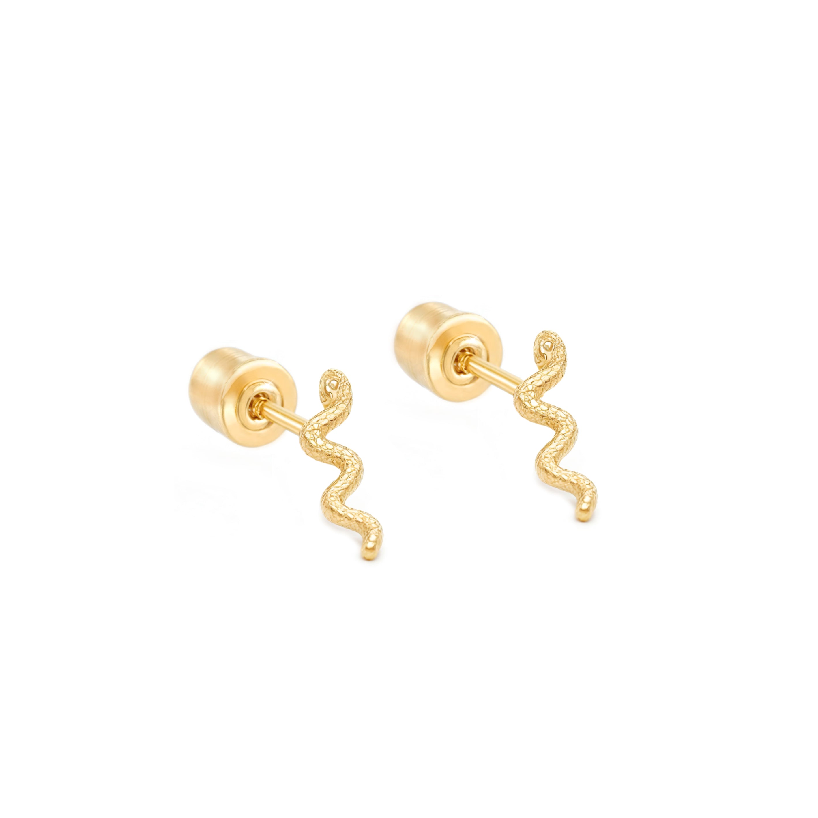 14k Gold-Snake Earring