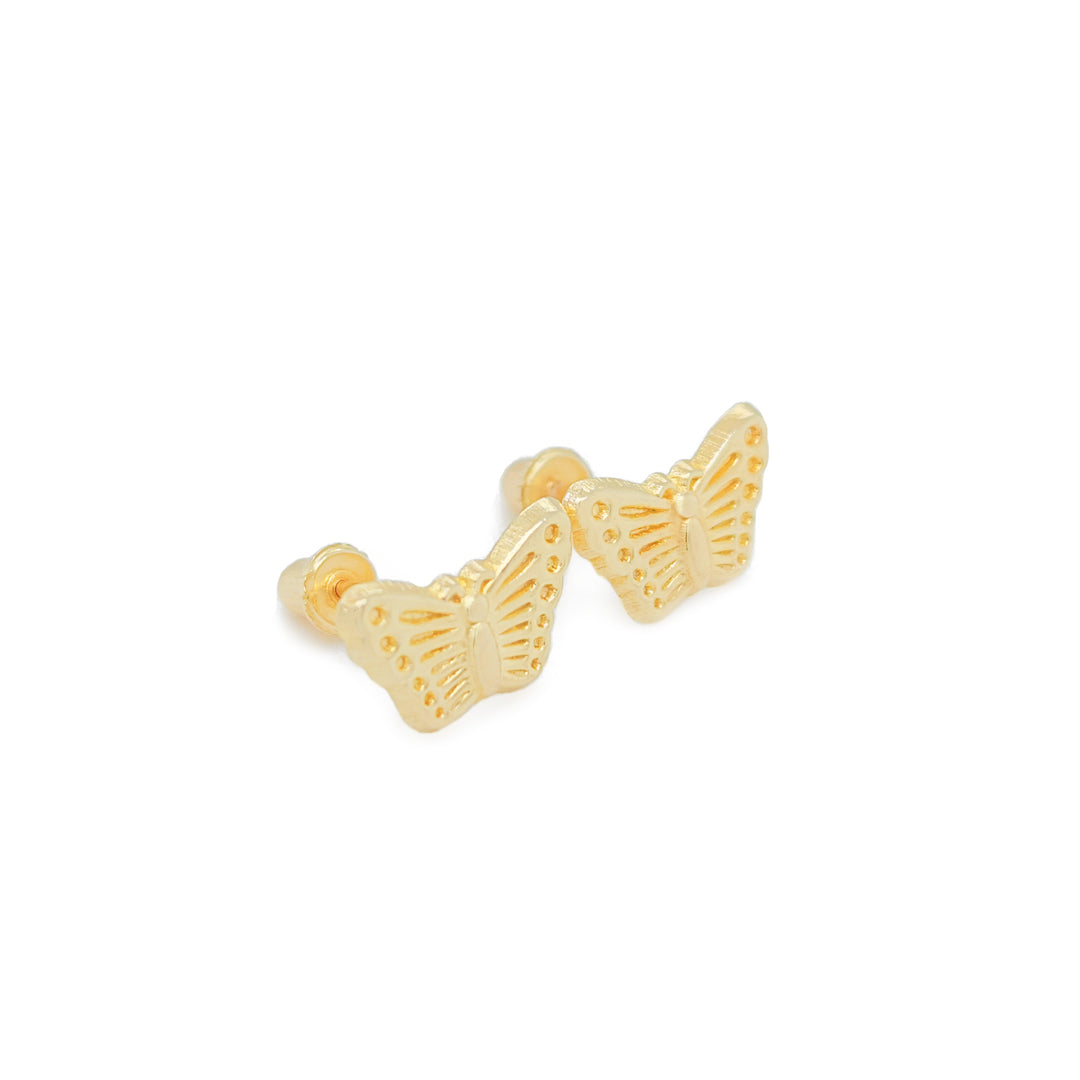 14k Gold- Gold  Butterfly Earrings