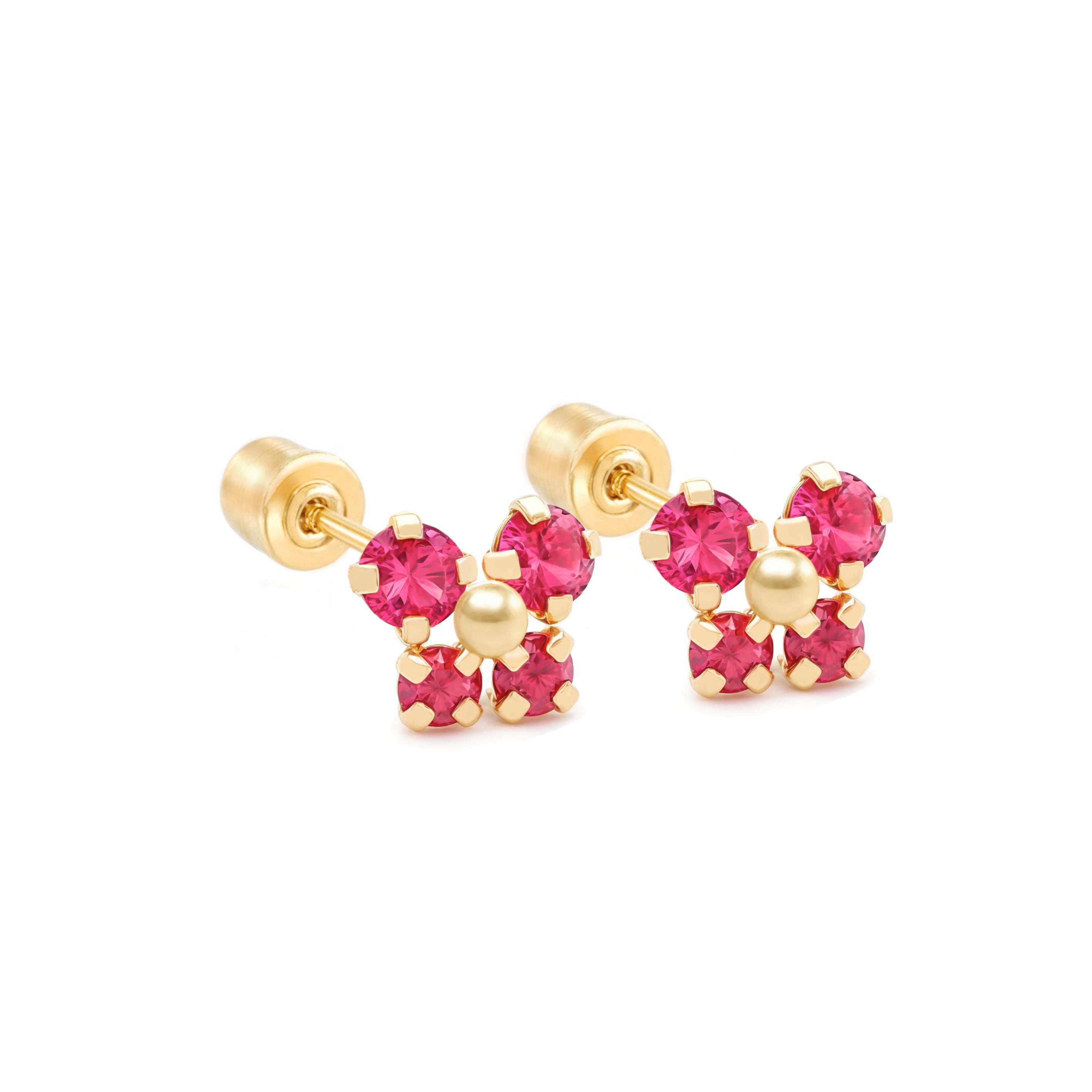 14k Gold- Butterfly Lila CZ Earrings