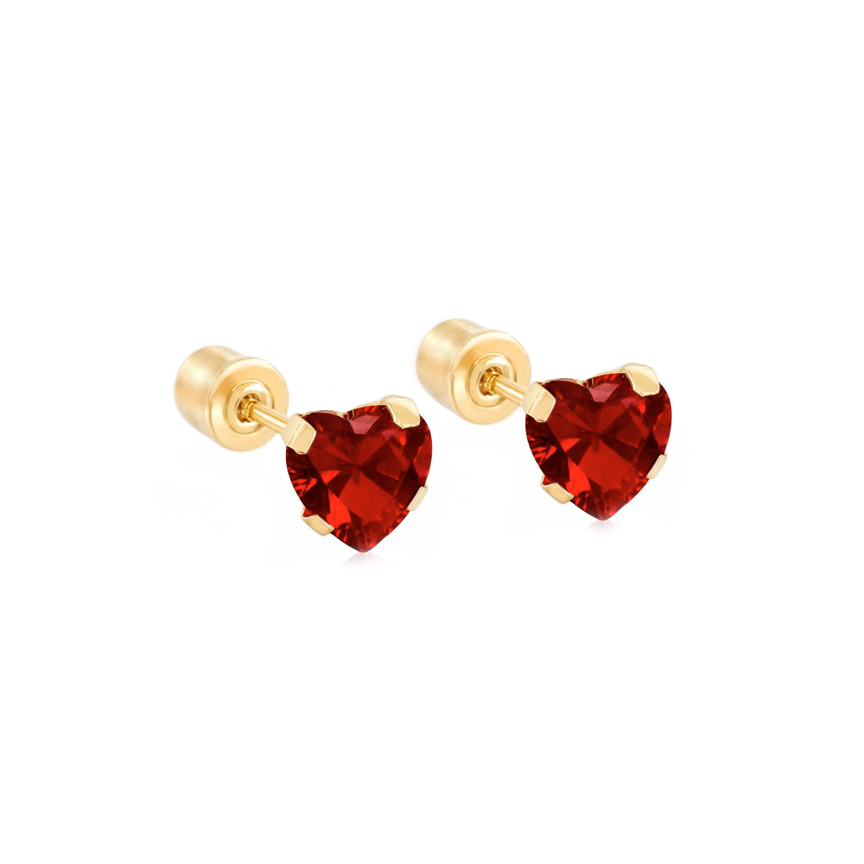 14k Gold- Heart CZ Earrings