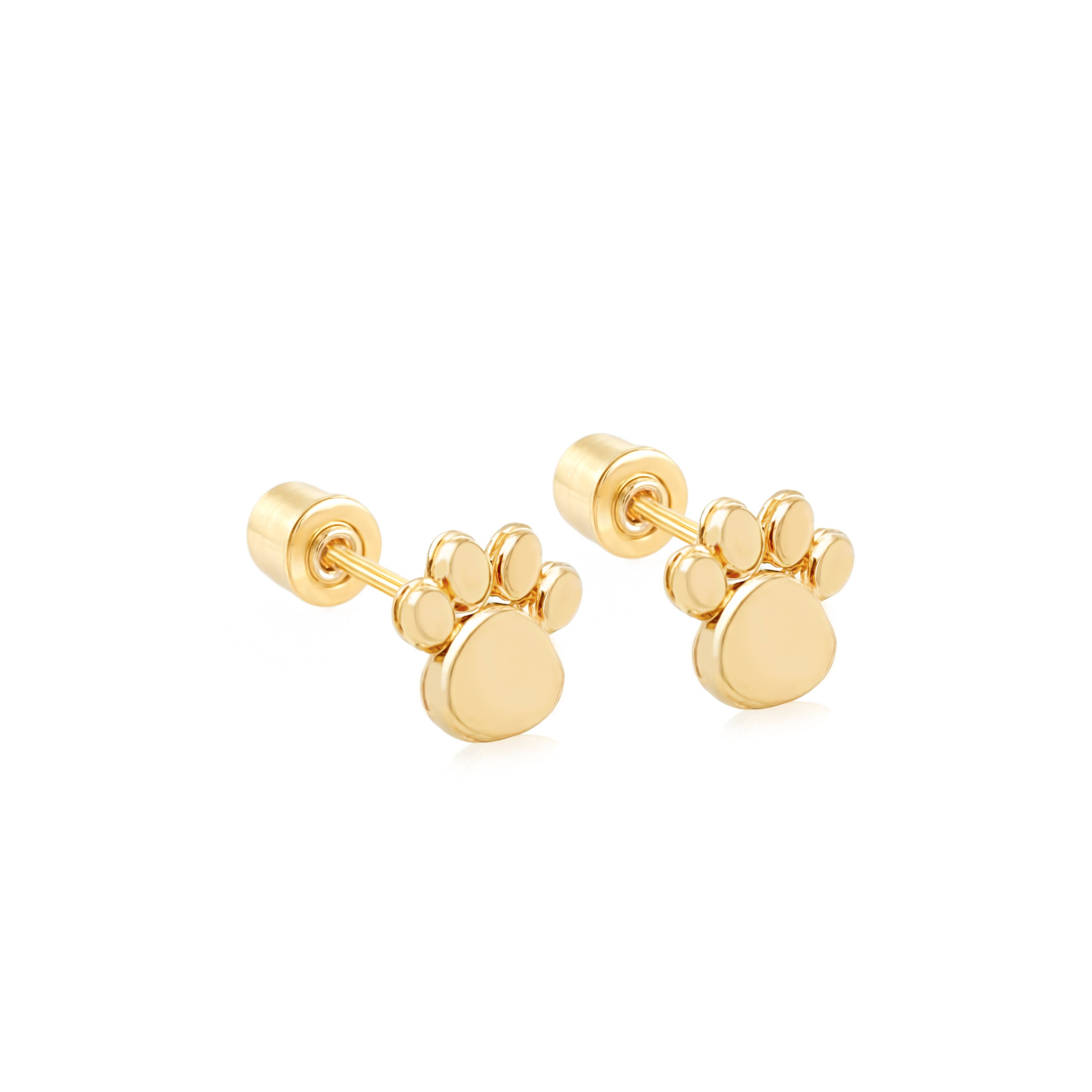 14k Gold-Paw Earrings