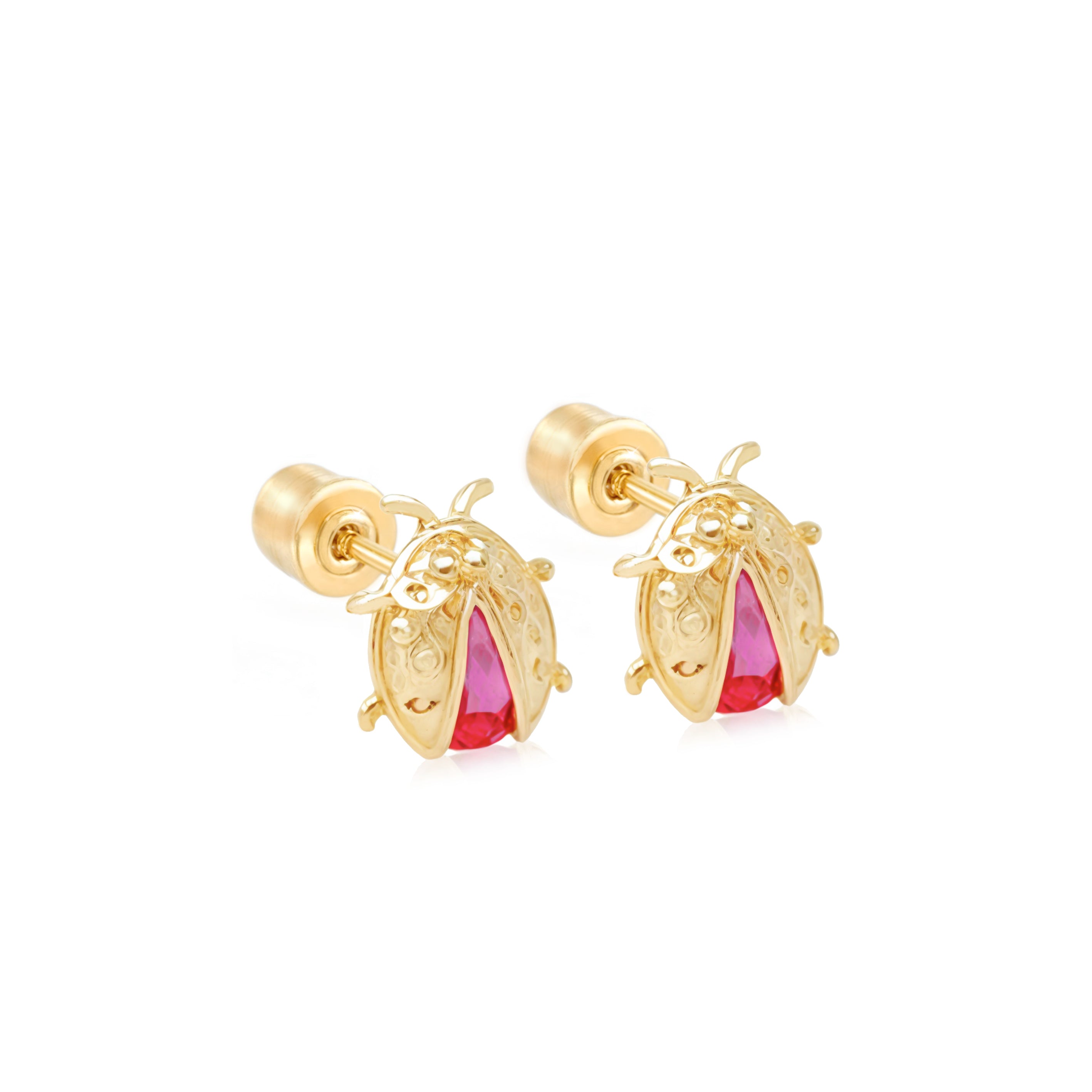 14k Gold-Ladybug Earrings