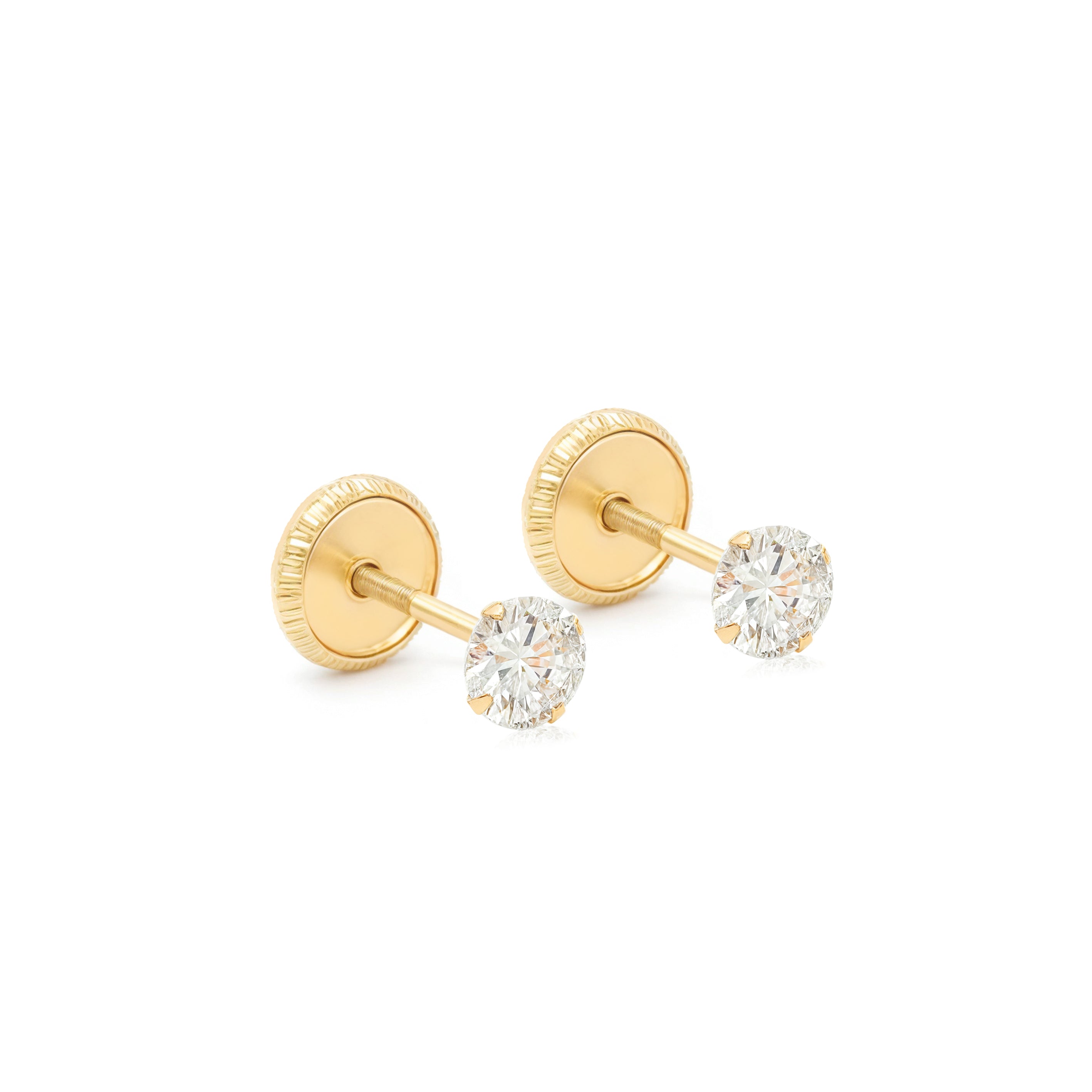 14k Gold-Cubic Zirconia Earrings Spanish