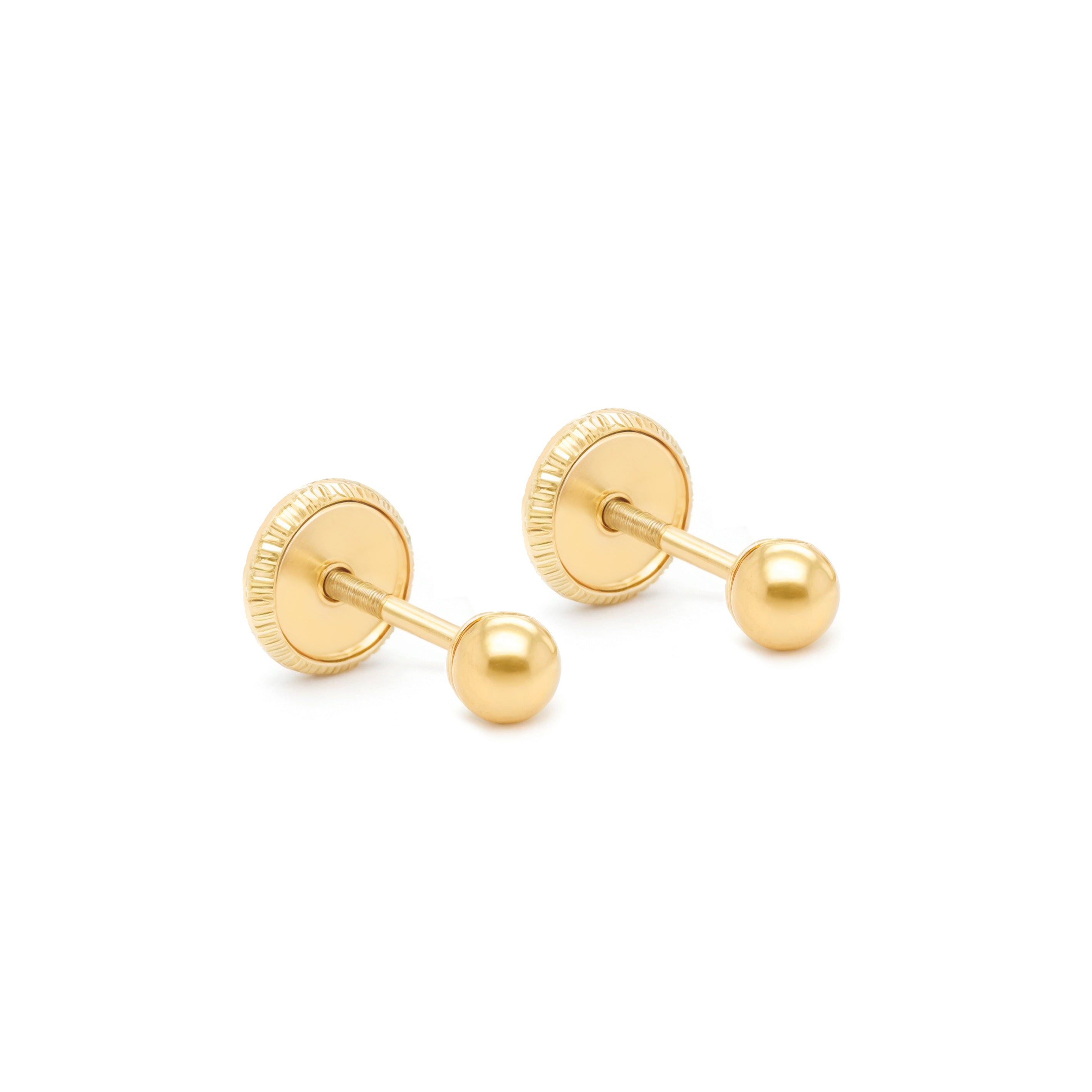 14k Gold-Ball Earrings Spanish