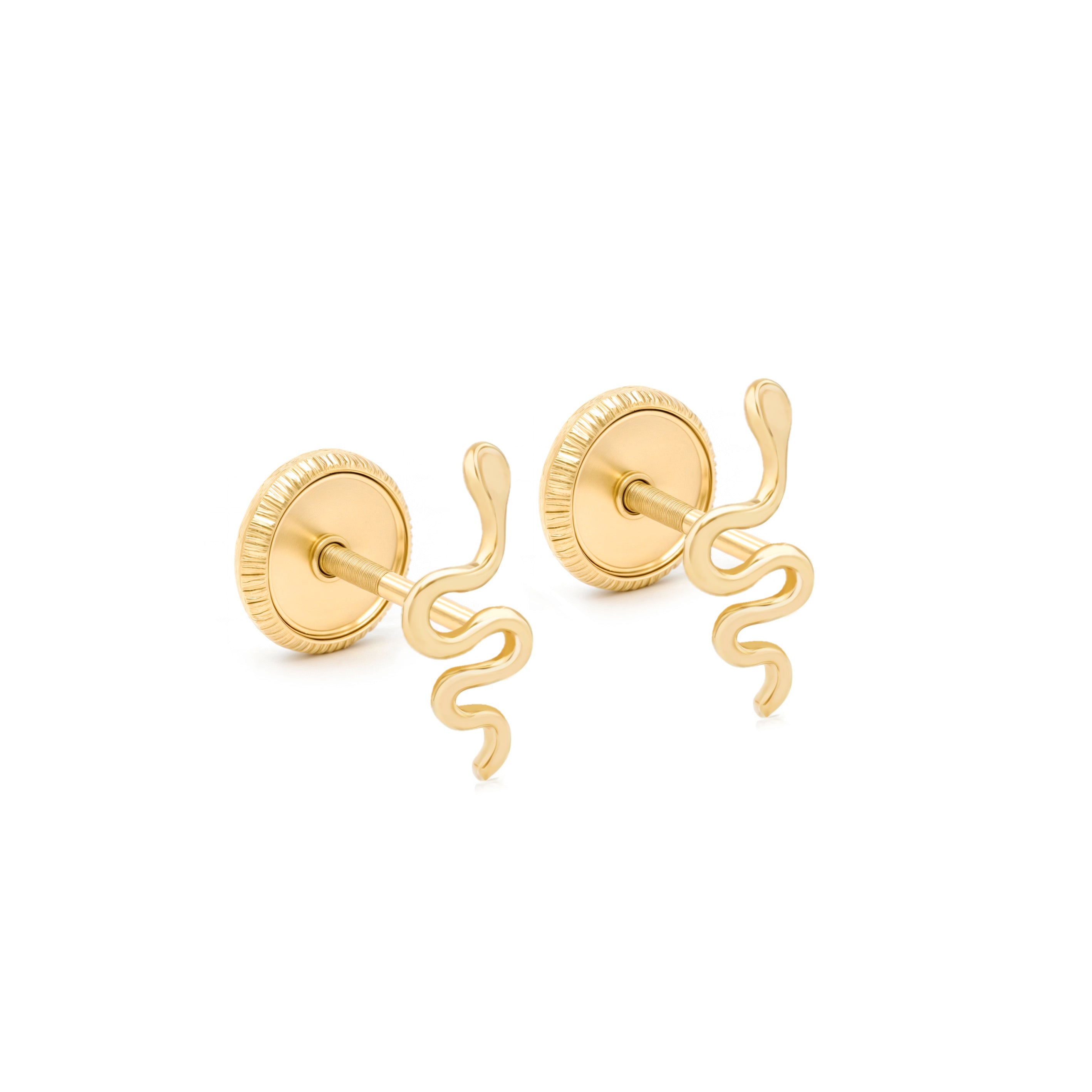 14k Gold-Gold Snake Earrings Spanish