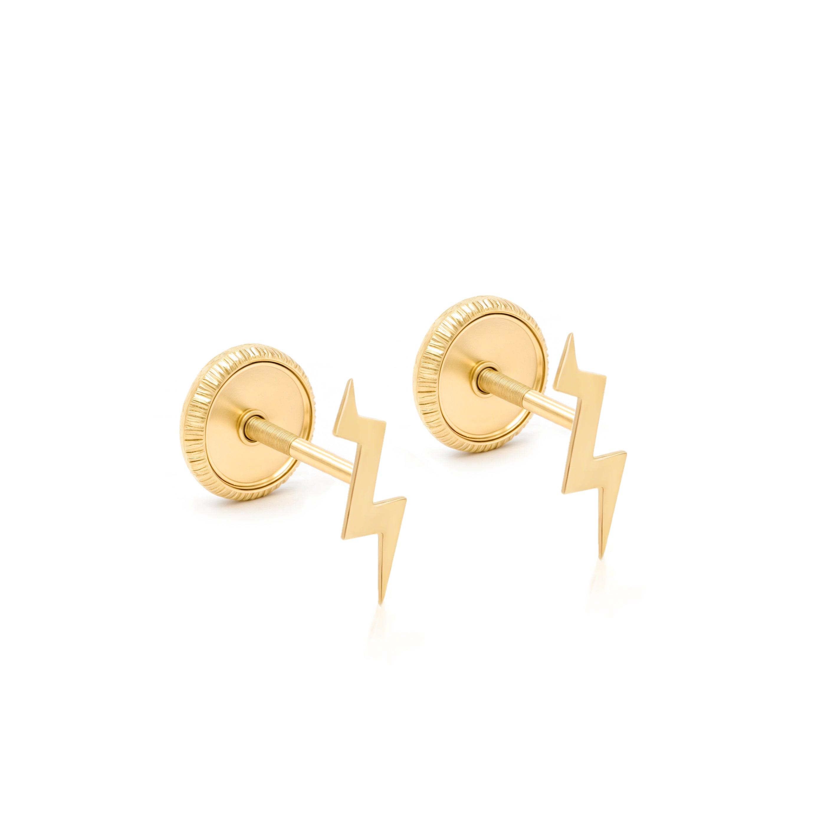 14k Gold-Gold Lightning Earrings Spanish