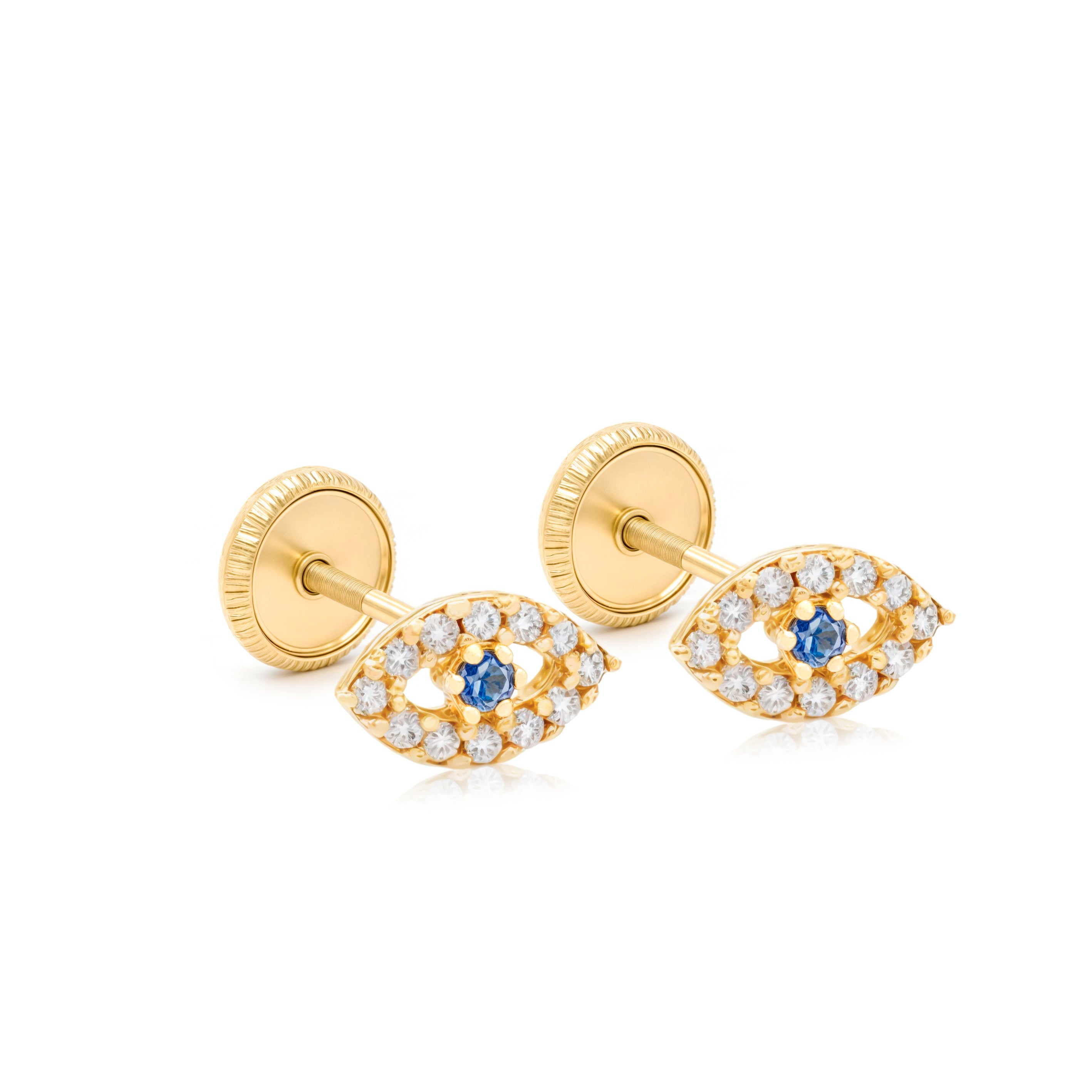 14k Gold-Lucky Eyes Earrings