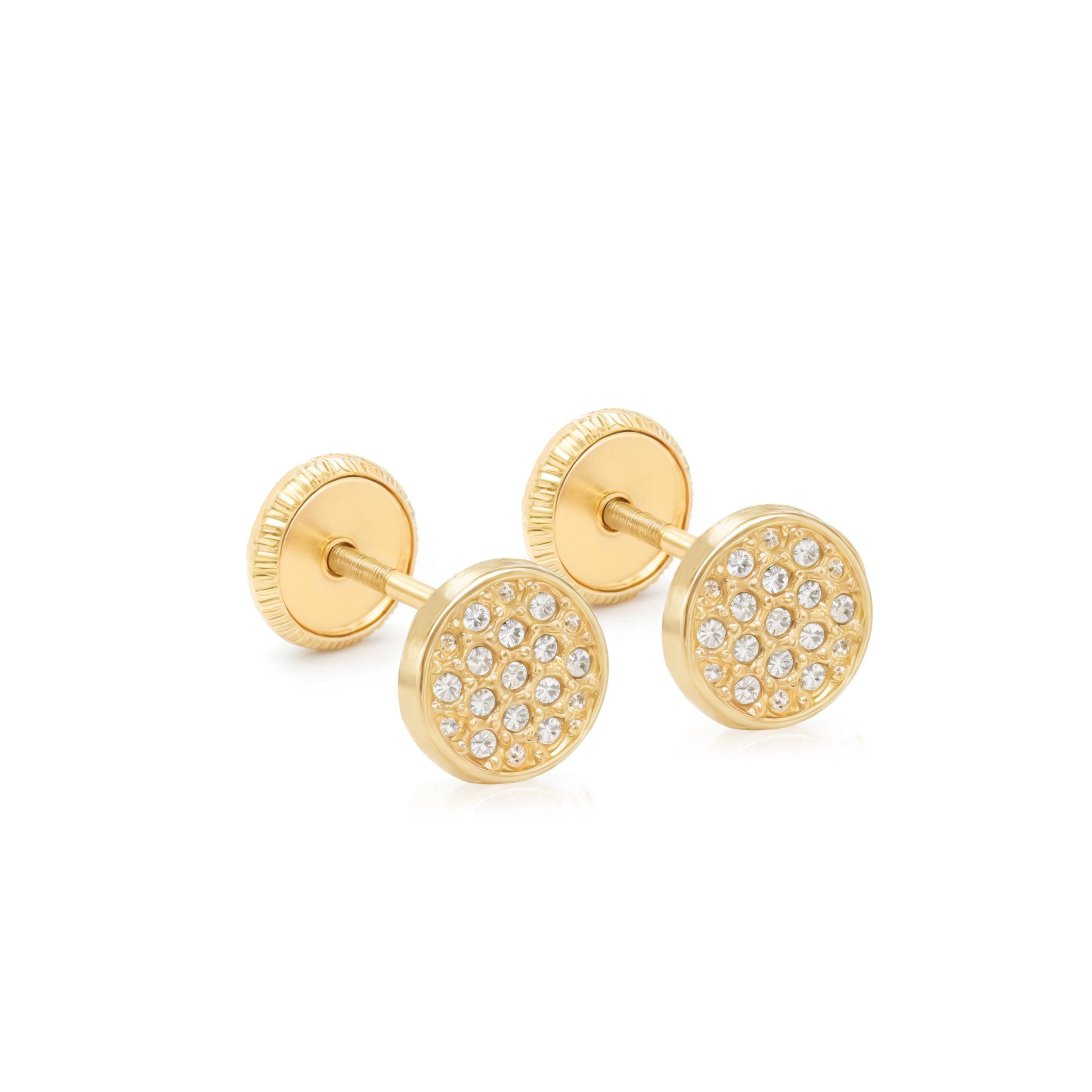 14k Gold-Circle Multi-stone Earrings