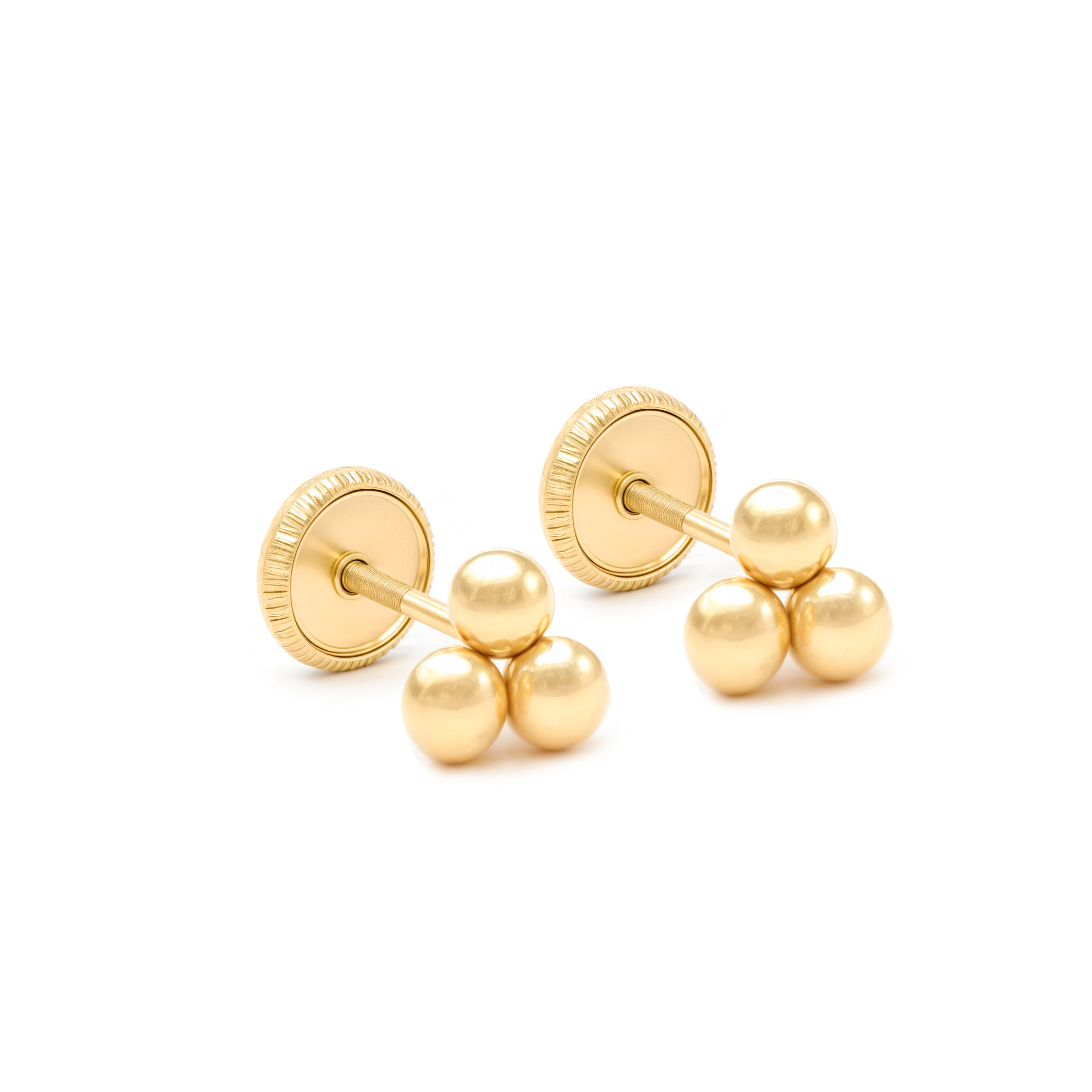 14k Gold-Trinity Gold Shaped Earrings Spanish