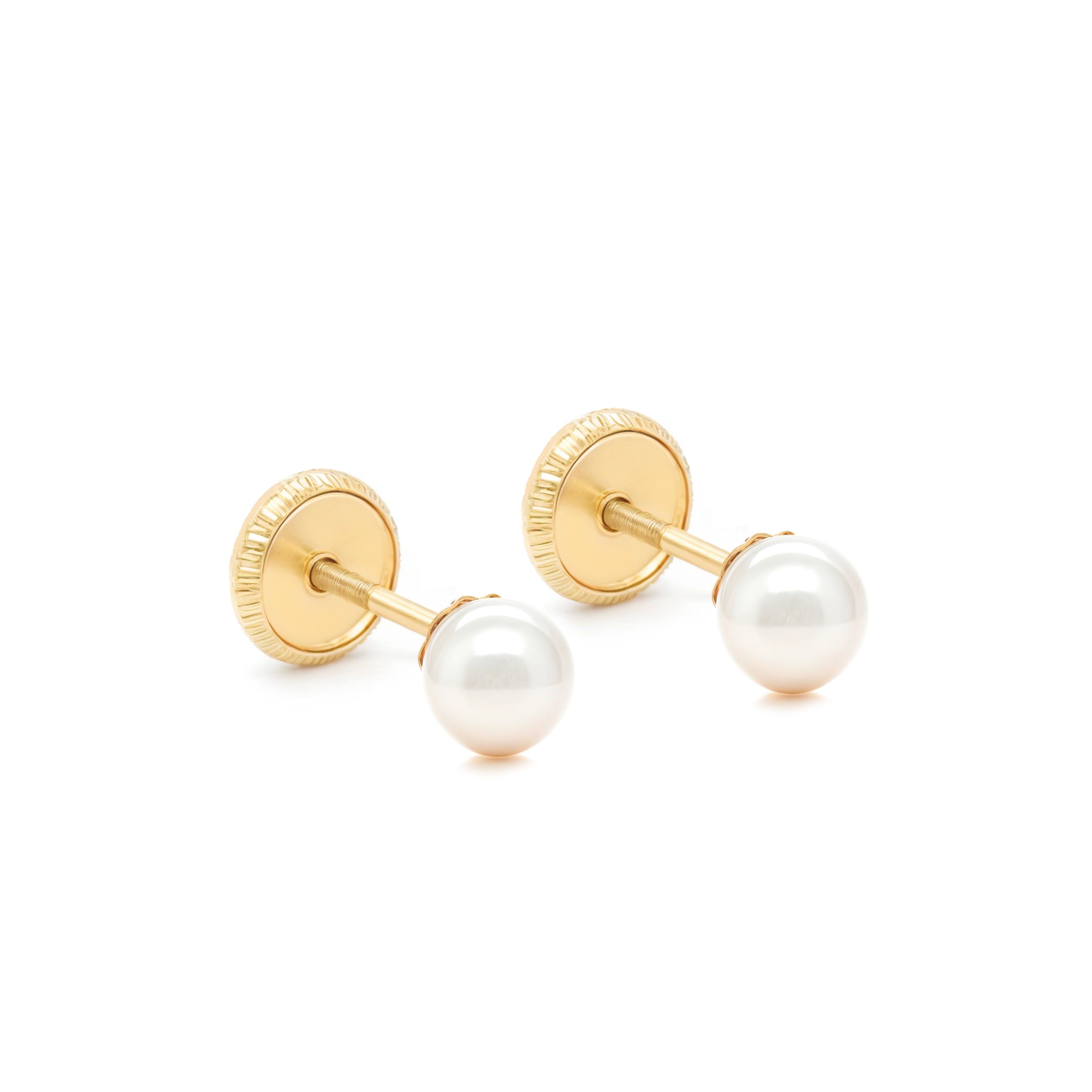 14k Gold-Pearl Earrings Spanish