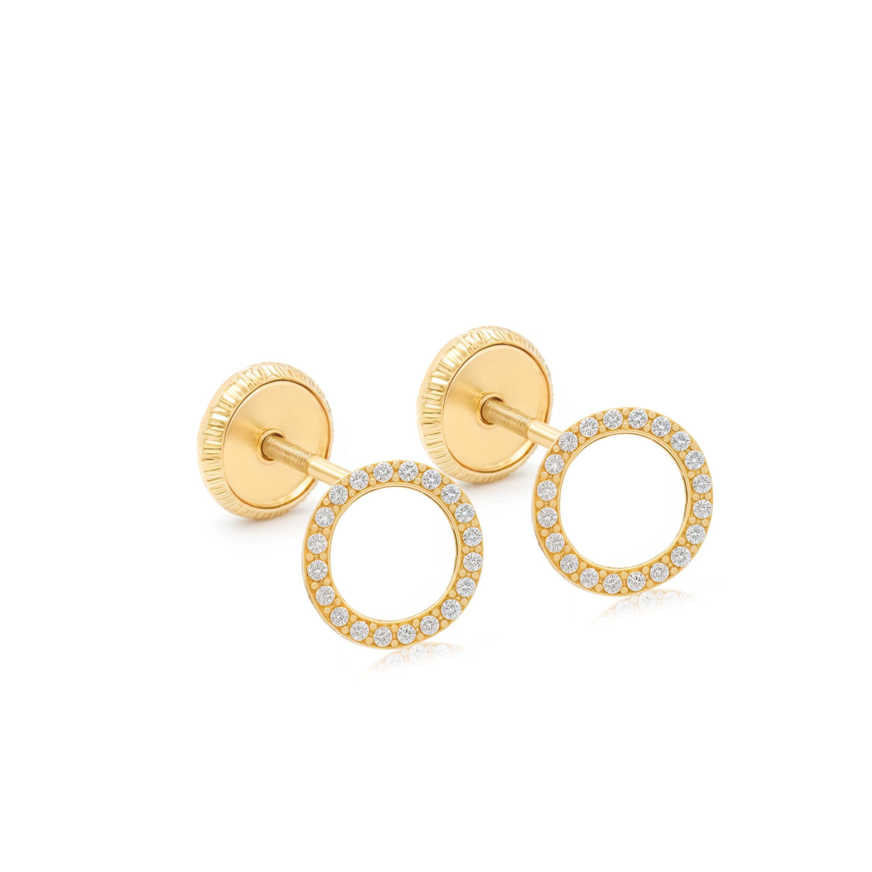 14k Gold-Circle CZ Rainbow