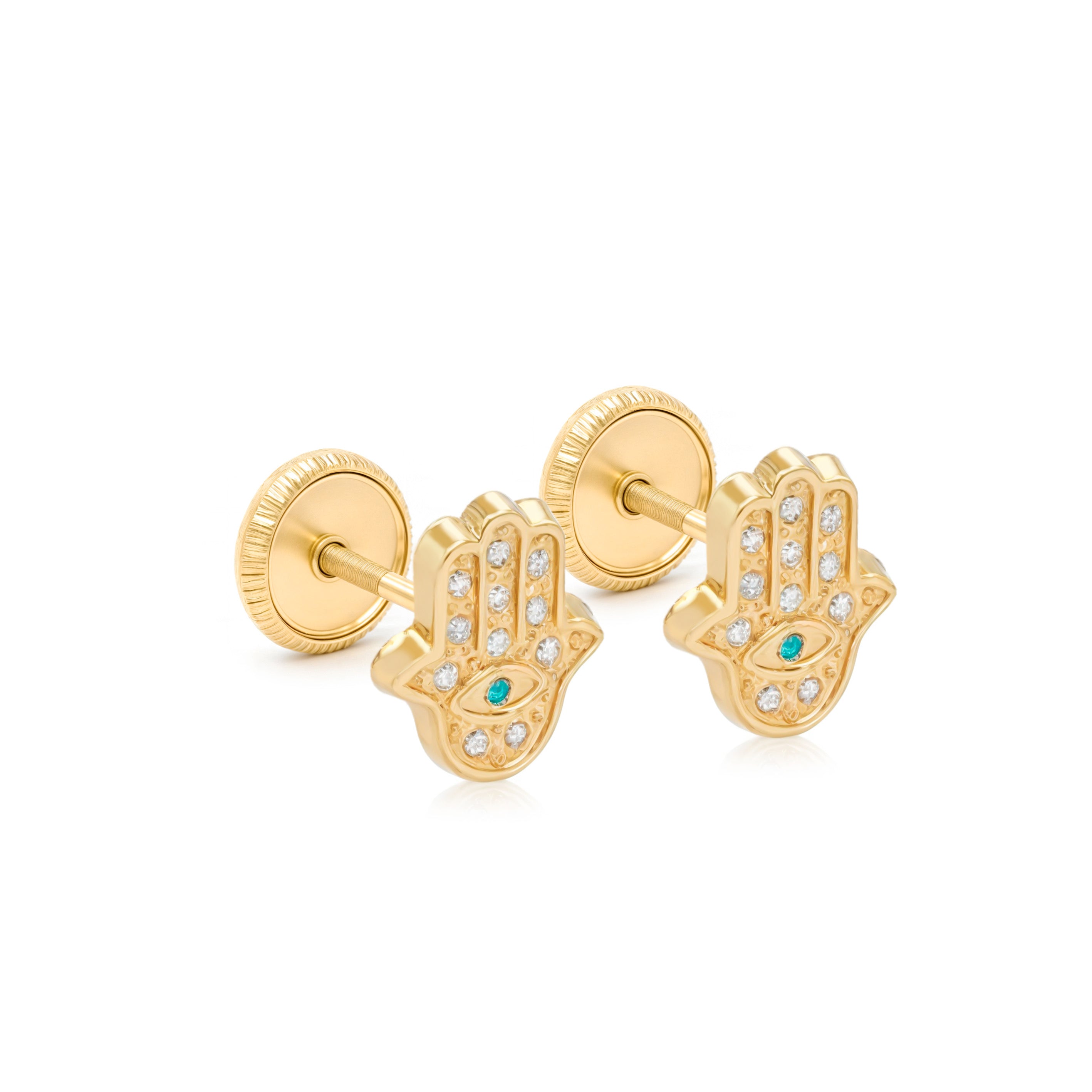 14k Gold-Hamsa Earrings