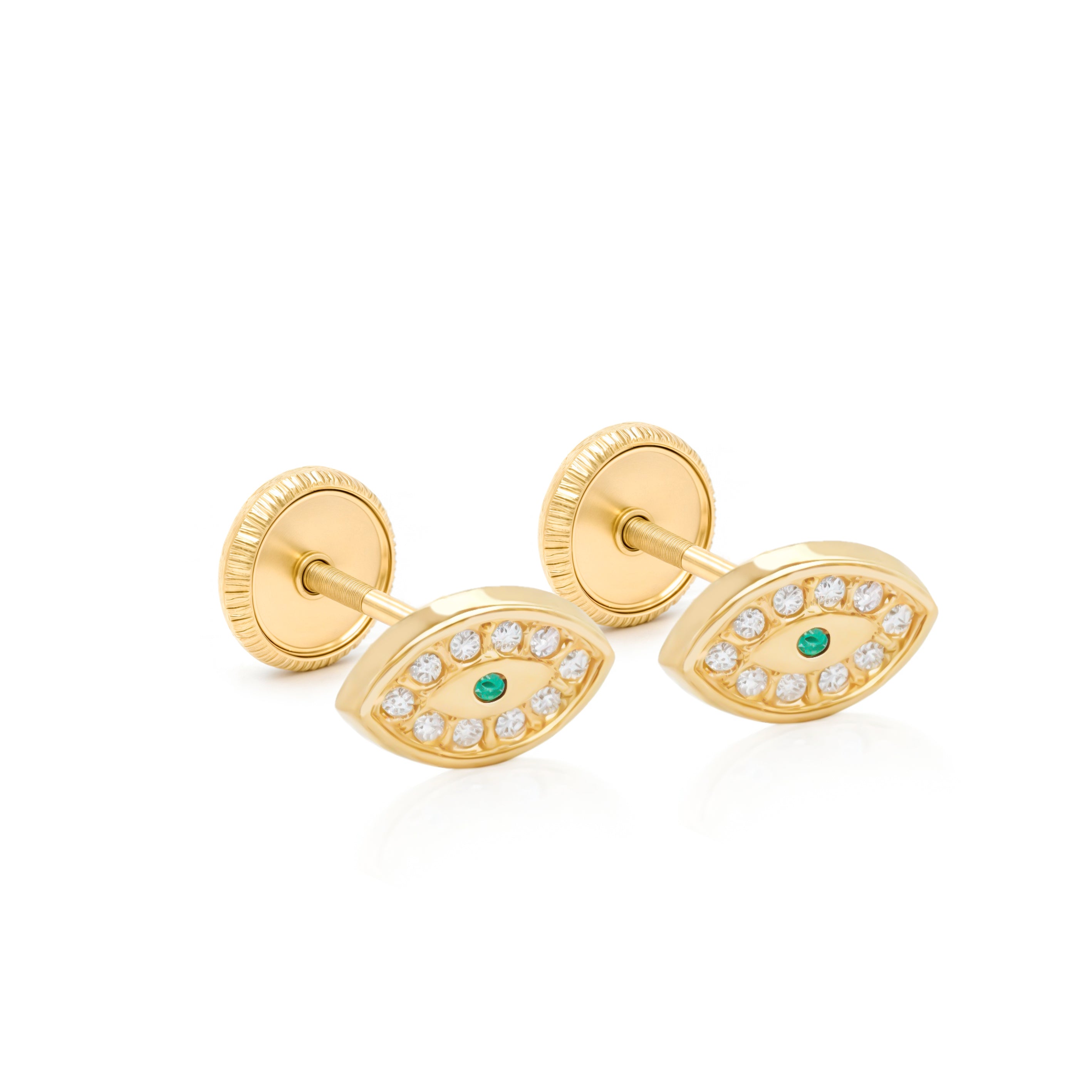 14k Gold-Lucky Eyes Earrings Spanish