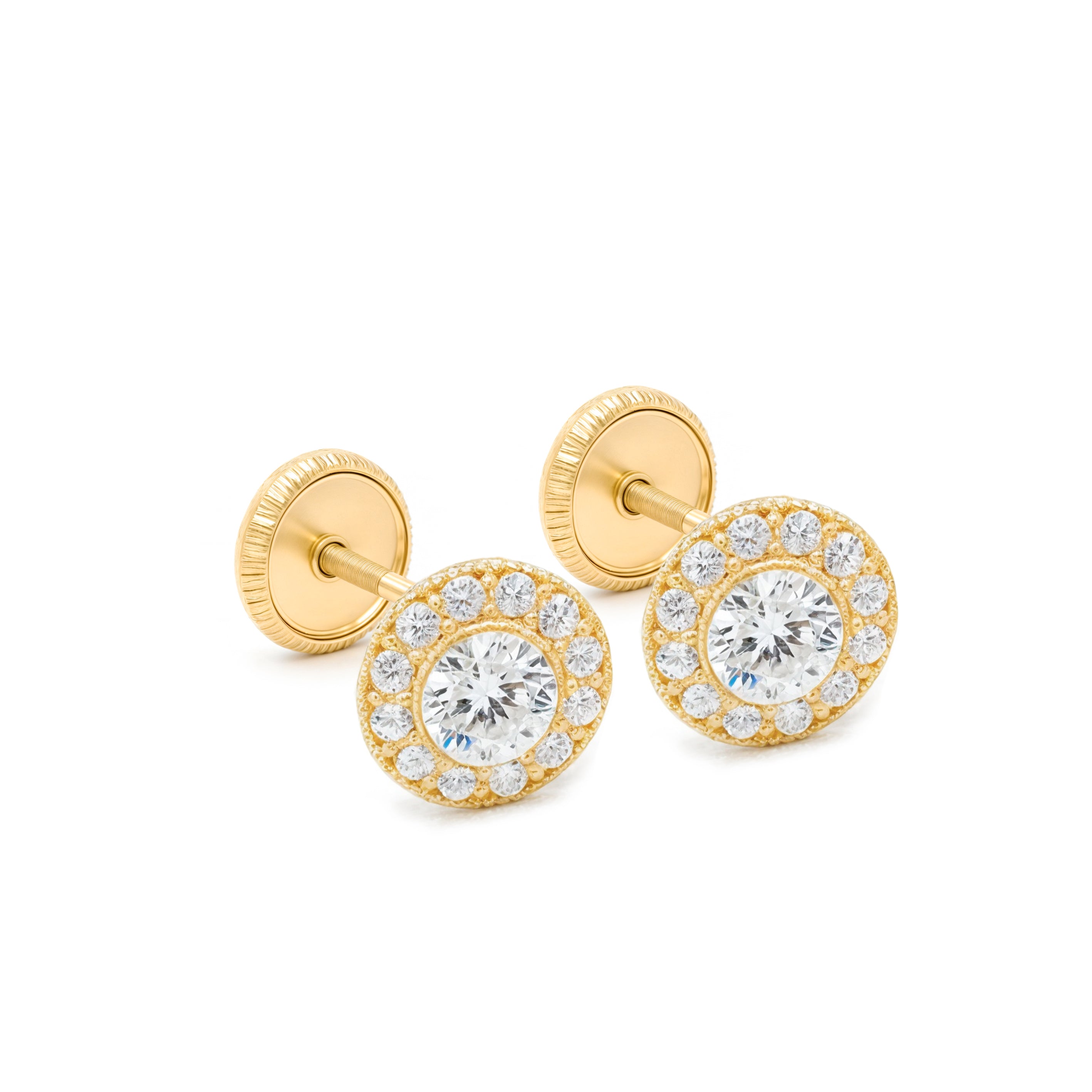 14k Gold-Fancy Bright Circle