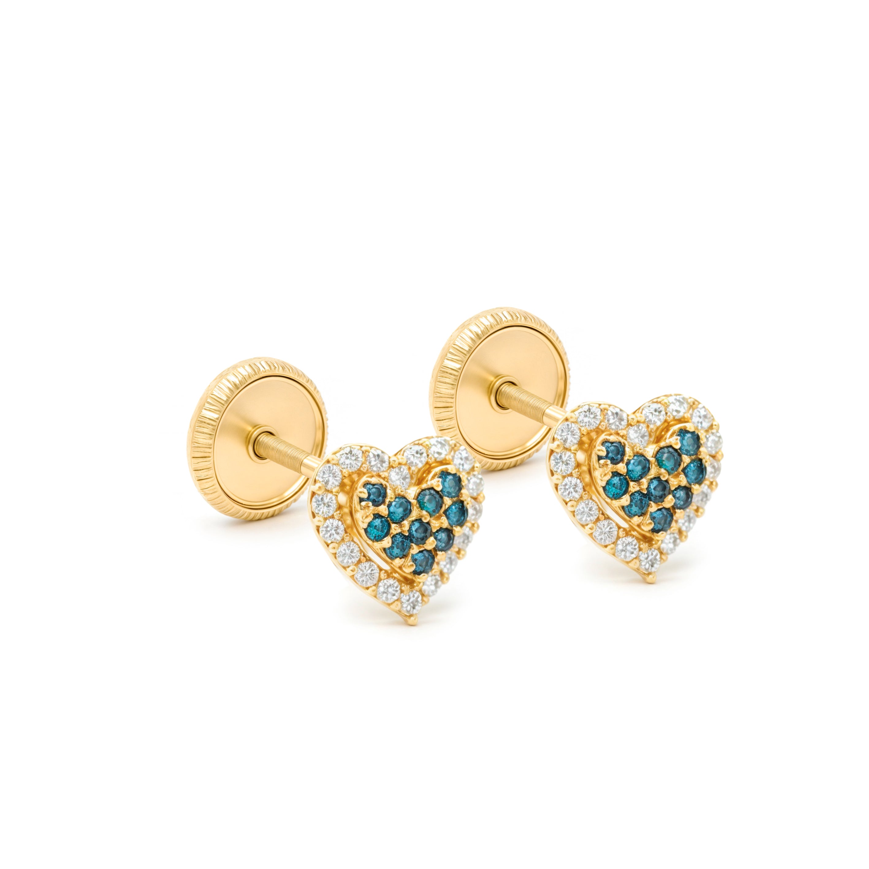 14k Gold-Hearth Fancy Multi stone