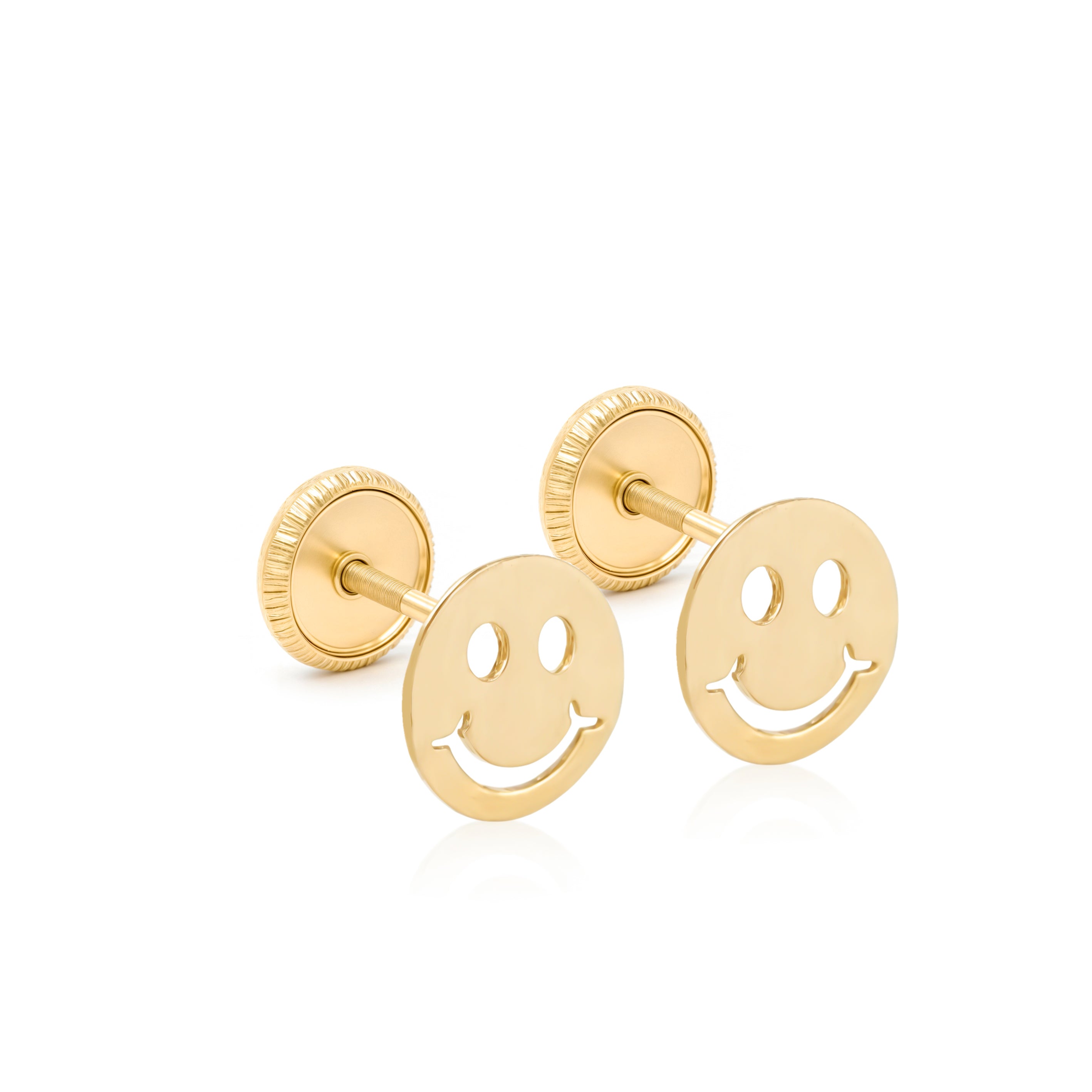 14k Gold-Happy Face Earrings Spanish