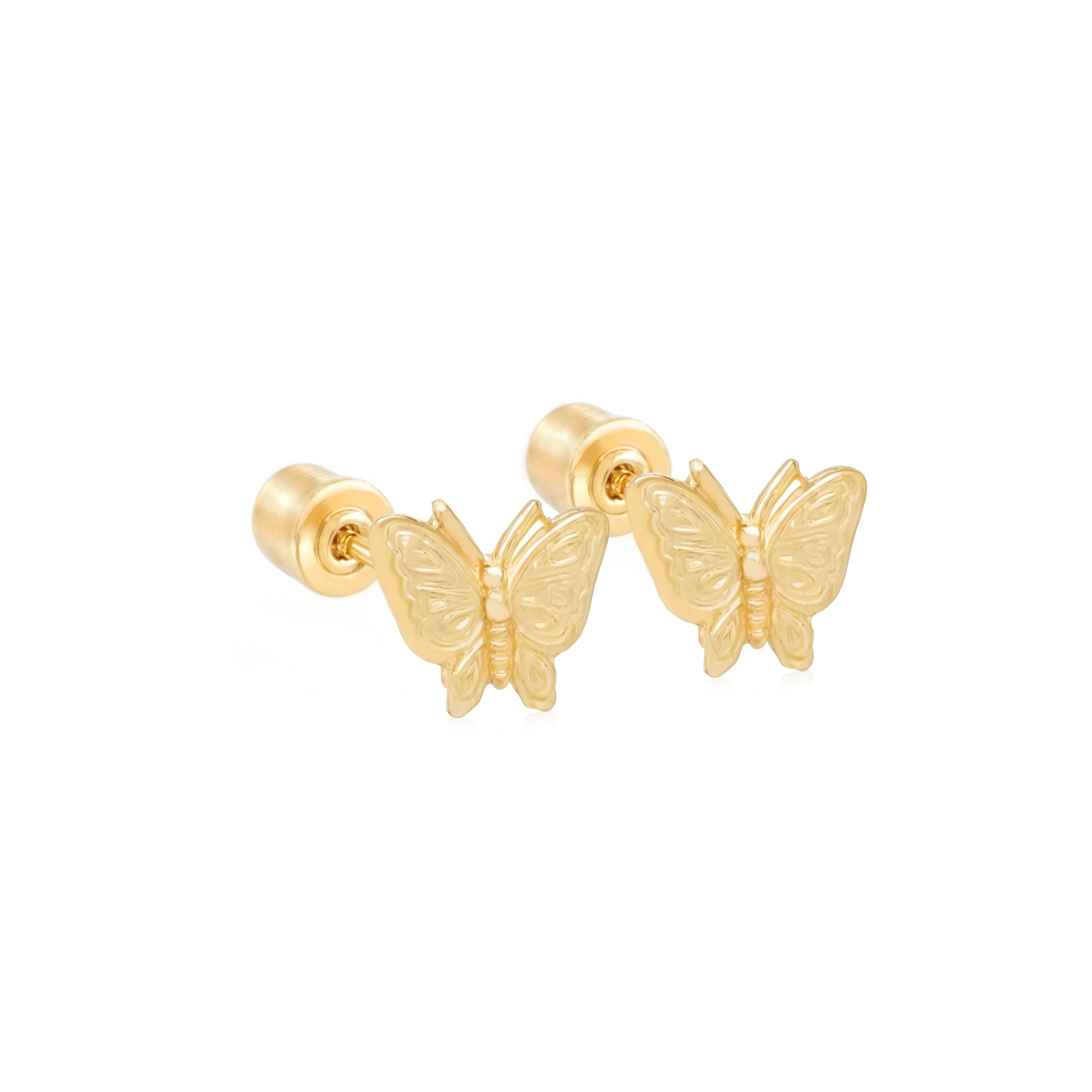 14k Gold-Gold Butterfly Earrings