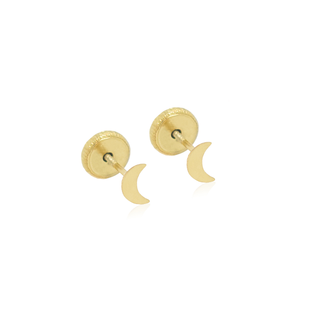 Silver Disc and Gold Half Moon Earrings, Lunar Style, Handcrafted, Aarna